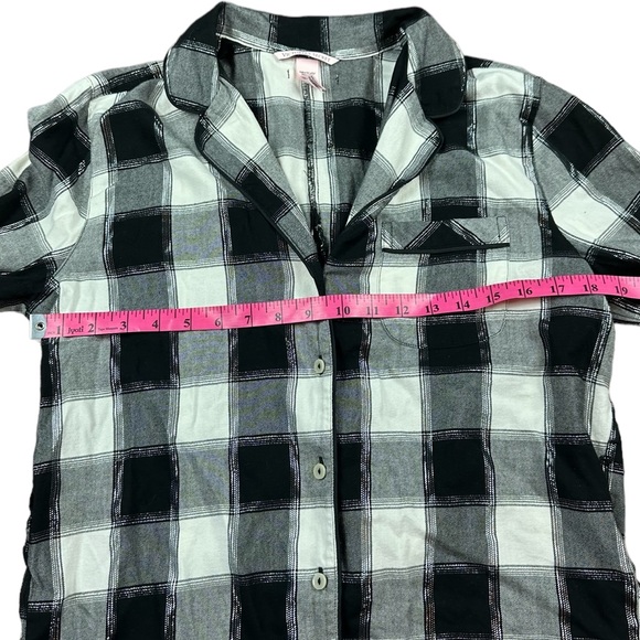 VICTORIA’S SECRET: Black & White Plaid Lounge/ Sleep Romper -Size Small - Picture 9 of 12